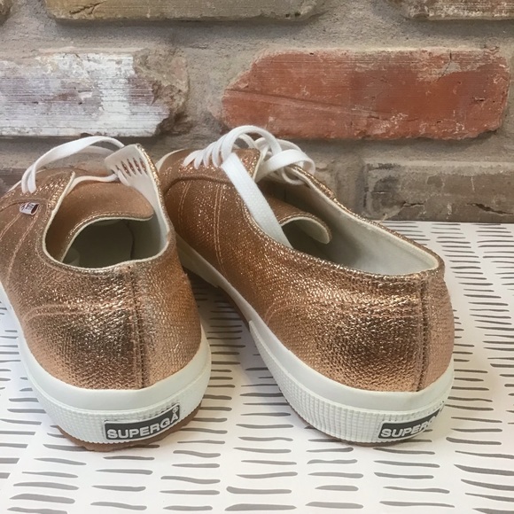 SUPERGA Woman’s Metallic Sparkle Rosegold Low Top Sneakers NEW 39.5 - Picture 7 of 7